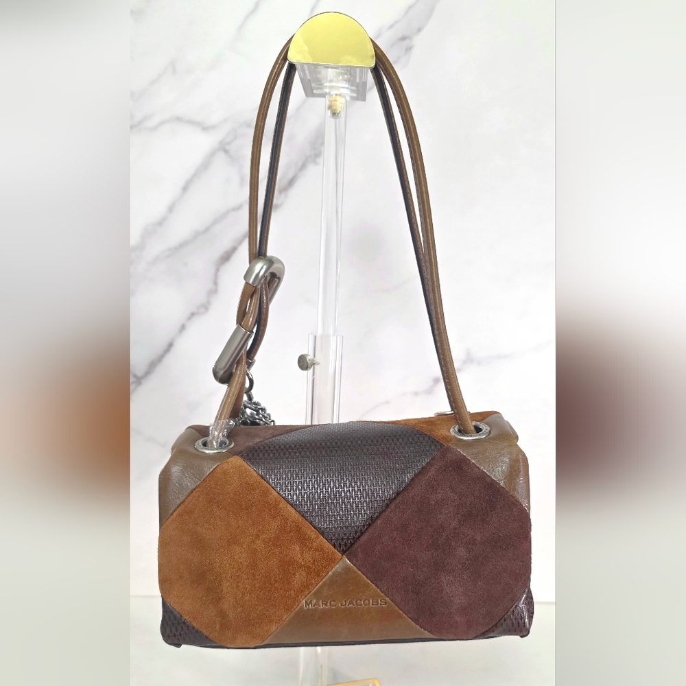 Marc Jacobs : Brown Patchwork Suede Silver Chains… - image 8